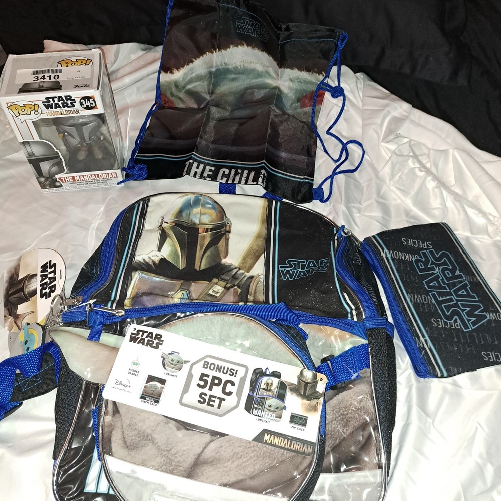 SALE!!! Star Wars Mandalorian Baby Yoda 5 Piece Backpack-Lunch PLUS FUNKO POP